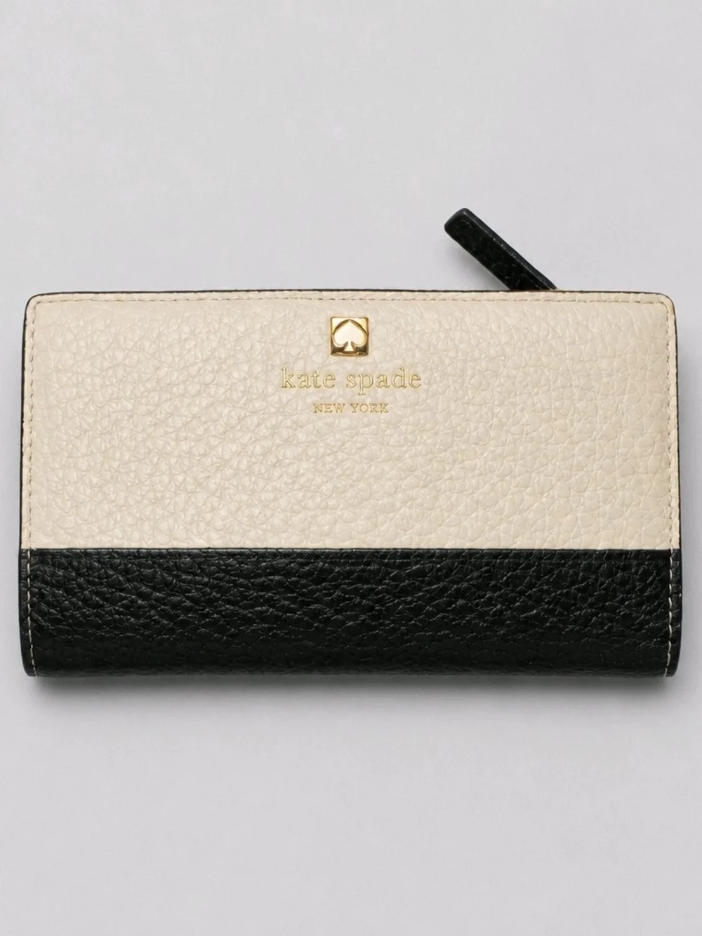 Kate Spade New York Two-Tone Cream and Black Leather Wallet